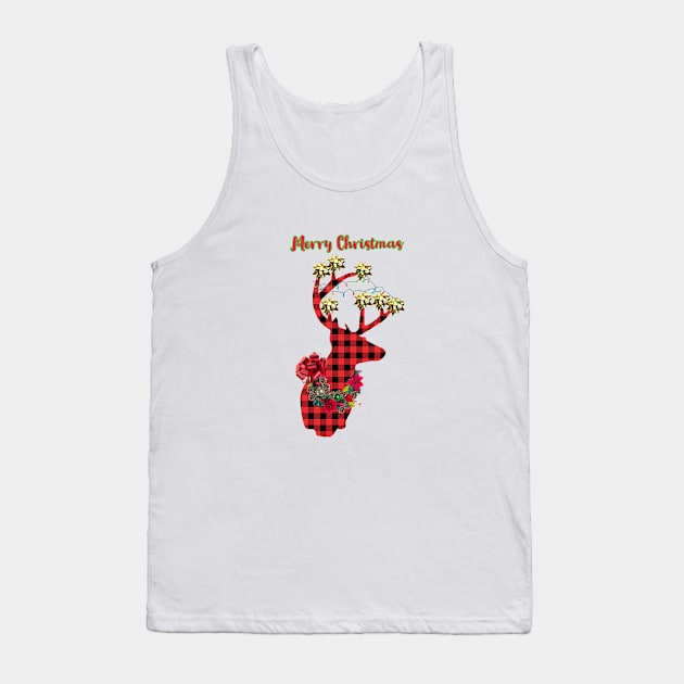 Tacky Reindeer Merry Christmas Tank Top by EmoteYourself